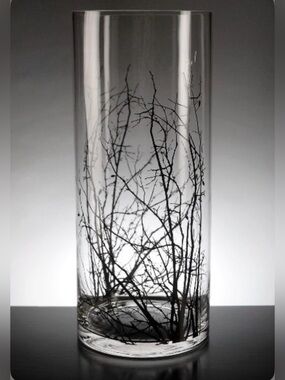 Glass Vase 6” x 14.5” with Black Branches